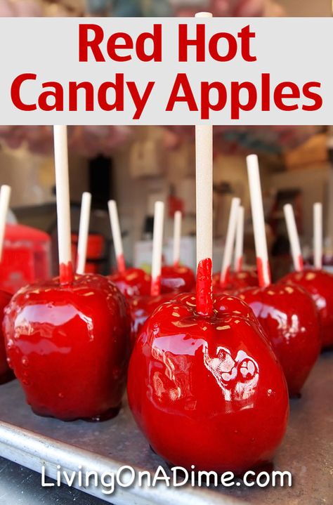 Red Hot Candy Apples Recipe Candy Apples Recipe, Red Hot Candy, Candied Apples Slices, Apples Recipes, Halloween Candy Apples, Gourmet Candy Apples, Red Hots Candy, Candied Apples, Candy Apple Recipe