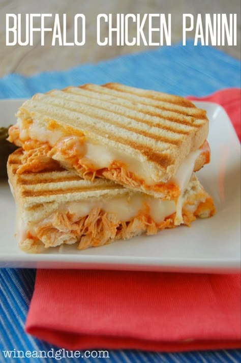 Buffalo Chicken Panini, Panini Recipes Chicken, Chicken Panini, Buffalo Recipe, Panini Recipes, Buffalo Chicken Sandwiches, Panini Sandwiches, Simple Sandwiches, Grilled Sandwich