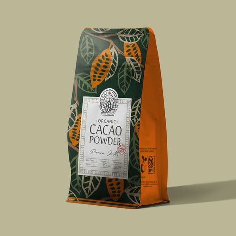 Cacaitos Cacao Powder – Packaging Of The World Cocoa Fruit, Warm And Cold Colours, Organic Packaging, Logo Design Business, Food Company, Chocolate Brands, Food Packaging Design, Beverage Packaging, Cacao Powder