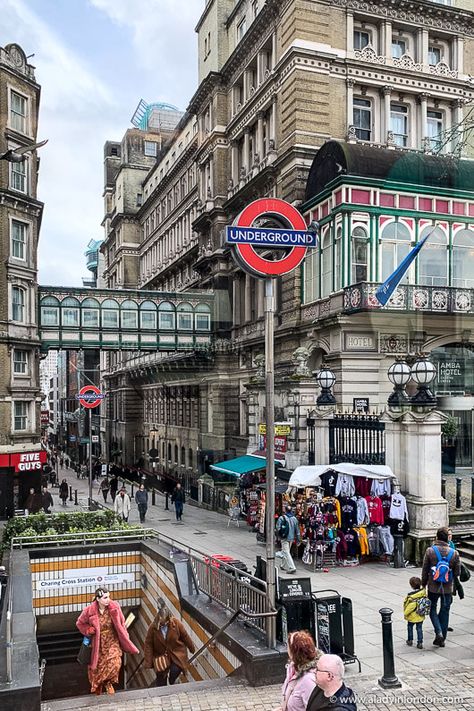 Charing Cross, London Historic London, London Neighborhoods, London Underground Stations, England Aesthetic, London Itinerary, London Dreams, London Living, London Areas, Living In London