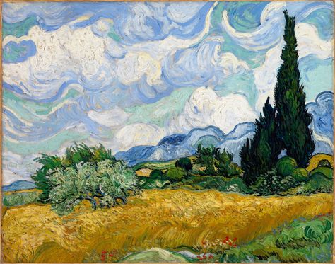 "A Wheatfield, with Cypresses" Vincent van Gogh Wheatfield With Cypresses, Wheat Field With Cypresses, Diamond Dotz, Vincent Van Gogh Paintings, Van Gogh Museum, Wheat Field, Van Gogh Paintings, Wheat Fields, A4 Poster