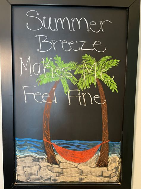 Chalkboard Summer Ideas, Beach Chalkboard Art, Summer Time Chalkboard Art, Chalkboard Art Summer, Summer Blackboard Ideas, June Chalkboard Art, Summer Chalkboard Ideas, Summer Chalkboard Art, Summer Chalkboard