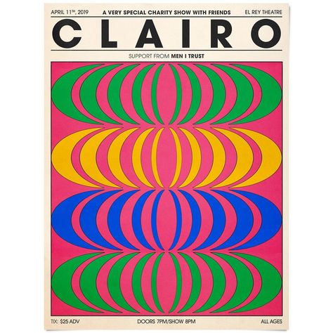 Aaron Lowell Denton on Instagram: “Poster for Clairo + Men I Trust in Los Angeles” Pic Wall, Wall Pics, Bedroom Wall Collage, Posters For Room, Dorm Posters, Indie Room, Picture Collage Wall, Arte Inspo, A4 Poster