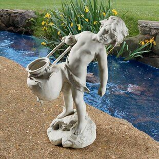 Little Boy Garden Statues | Wayfair Garden Statues For Sale, Boys Garden, Statue Design, 19th Century France, Exquisite Gardens, Potted Flowers, Statues For Sale, Bird Bath Garden, Children Boy