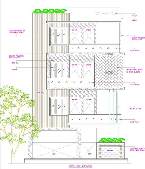 Elevation 2d Drawing, 2d Elevation Design In Autocad, 2d Plan With 3d Elevation, 2d Elevation Designs For House, Autocad Elevation Drawings, 2d Interior Design Drawing, 2d Elevation Design, Elevation Detail Drawing, Elevation Details