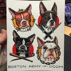 Boston Terrier Tattoo, Terrier Tattoo, Tattoo Old School, Tattoo Traditional, Trendy Tattoo, Cowgirl Art, Sailor Jerry, Elephant Tattoos, Geometric Animals