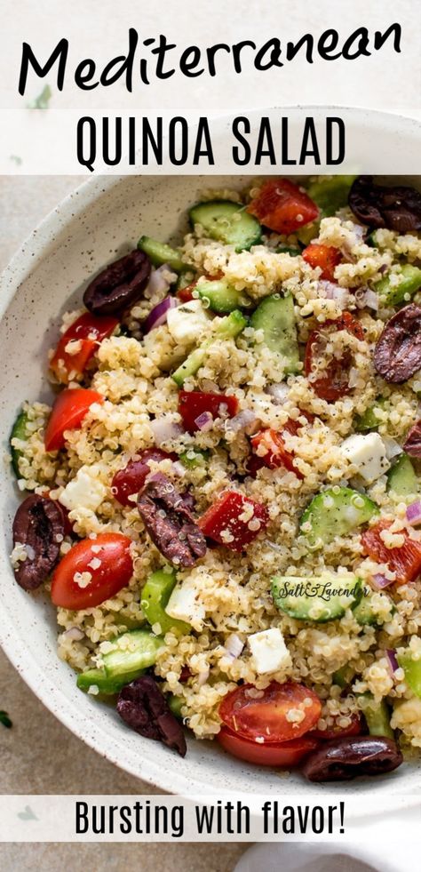 Mediterranean Recipes Healthy, Quinoa Recipes Easy, Quinoa Recipes Healthy, Mediterranean Quinoa, Mediterranean Diet Recipes Dinners, Mediterranean Quinoa Salad, Easy Mediterranean Diet Recipes, Mediterranean Diet Recipes, Quinoa Recipes