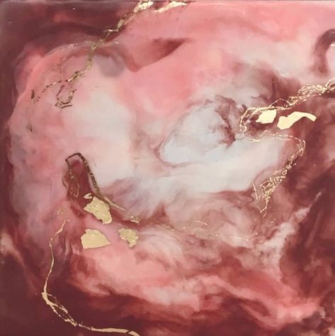 Abstract “Rosa No. 1” Encaustic Painting Contemporary Wall Art with pink and russet, pale blue and g Melanin Art, Aphrodite Aesthetic, Altered Canvas, Gold Living, Cottage Witch, Alcohol Ink Crafts, Painting Contemporary, Encaustic Art, Encaustic Painting