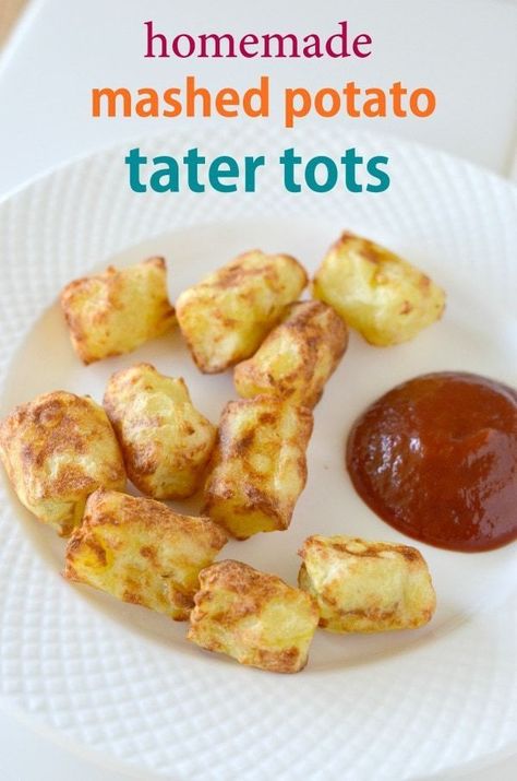 Our homemade tater tots are easy to make! We use leftover mashed potatoes to turn them into mashed potato tater tots! #potatoes #sidedish #recipes #kids #parenting Mashed Potato Tater Tots, Potato Tater Tots, Homemade Tater Tots, Tater Tot Recipes, Sweet Potato Recipes Baked, Air Fryer Baked Potato, Toddler Snack, Red Potato, Homemade Mashed Potatoes