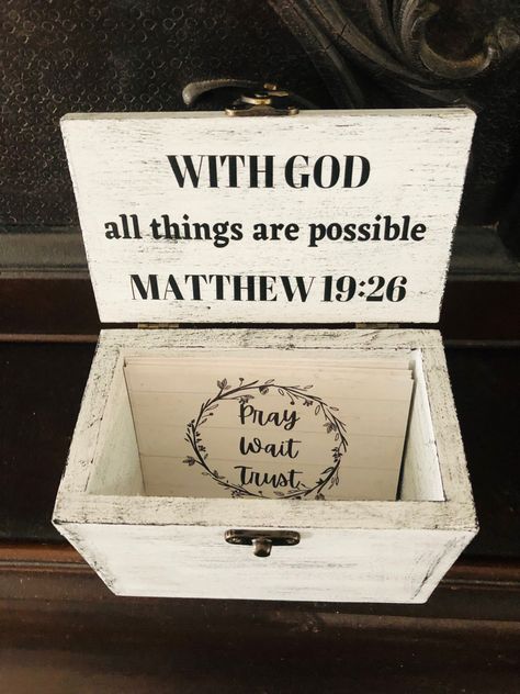 Prayer Box Scripture Box Ideas, Prayer Request Box Ideas, Prayer Box Ideas Diy, Prayer Box Ideas, Prayer Box Diy, Prayer Box Craft, Offering Box, Prayer Jar, Faith Board