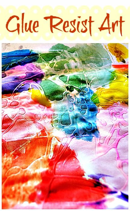 Fun art activity using glue. Create beautiful open ended art work..  from Blog Me Mom Ece Arts And Crafts, Glue Resist Art, Water Paints, Resist Art, Easter Art Project, Open Ended Art, Steam Art, Simple Songs, Glue Art