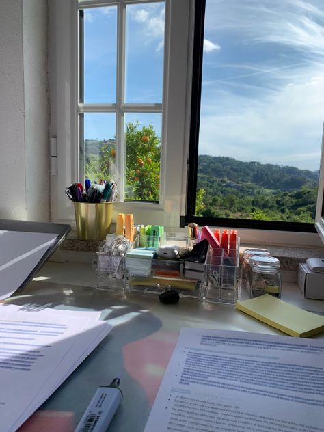 Law school exams Studying By The Window, Study With A View, Study Aesthetics, Outfit Boards, Study Sessions, Study Inspo, Study Areas, Study Desk, Window View