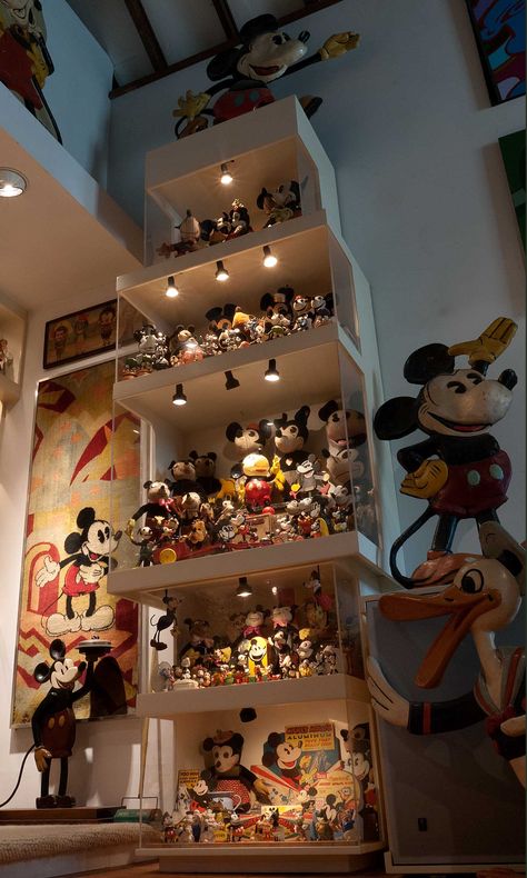 Toy Collection Room, Mickey Mouse Room, Toy Collection Display, Disney House, Vintage Star Wars Toys, Mickey Mouse Toys, Disney Movie Posters, Crazy Toys, Classic Disney Movies