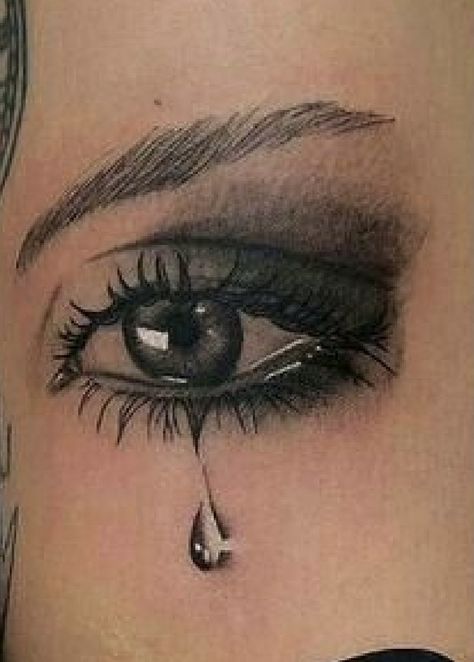 Eye With Tear Tattoo, Skin Tear Tattoo, Teardrop Tattoo, Name Tattoo On Hand, Realistic Eye Tattoo, Tiger Eyes Tattoo, Tattoo Text, Herren Hand Tattoos, Eye Tattoos