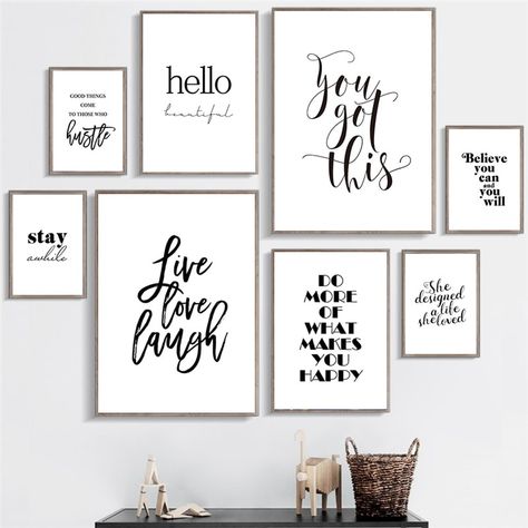 Nordic Style Interior Design, Love Laugh Quotes, Laughing Quotes, Minimalist Quotes, Motivation Poster, Quotes Wall Art, Live Love Laugh, Word Wall Art, Soyut Sanat Tabloları