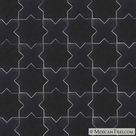 Mexican Tile - Tierra Floor Tile - Cross 1 Slate Black Low-Luster Terra Cotta Floor Tile, Cross Tile, Entry Patio, Mini Bathroom, Spanish Bungalow, Saltillo Tile, Animation Inspiration, Handcrafted Tile, Mosaic Crosses