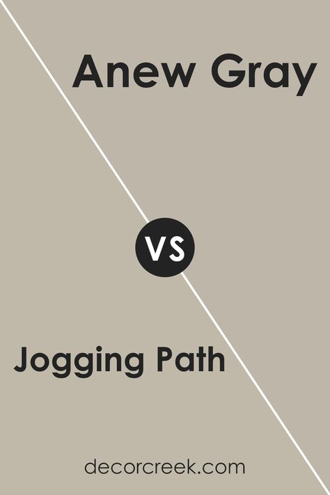 Jogging Path SW 7638 by Sherwin Williams vs Anew Gray SW 7030 by Sherwin Williams Sw Jogging Path, Sherman Williams Paint, Jogging Path, Sherwin Williams Coordinating Colors, Sherman Williams, Anew Gray, Neutral Backdrop, Trim Colors, Coordinating Colors