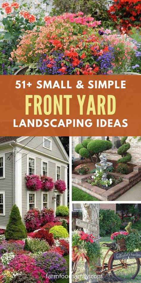 How can I make my front yard look nice? Here are 51+ small front yard landscaping ideas that will create curb appeal. Landscaping For Flat Front House, Front Of Townhouse Landscape Ideas, Front Yard Statue Ideas, City Front Yard Landscaping, Front Yard Garden Beds, Townhouse Front Yard Landscaping, Small Yard Landscaping Ideas, Front Yard Inspiration, Landscape Shrubs