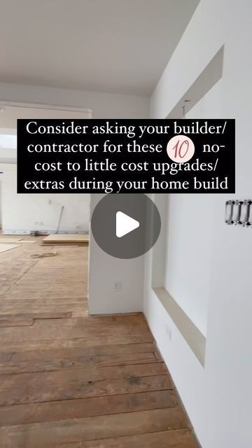 OneSqFtATime | Home & Lifestyle on Instagram: "✨Most viewed reel of 2023 now with the cost breakdown✨  Now that we have moved in, below is the cost breakdown on the items I mentioned:  1.	Pictures and Videos of all electrical, plumbing and studs before insulation and drywall - $0  2.	Interior Installation - Our entire house insulation cost was $11,000 for all walls, ceiling and floors. Not having insulation for a couple/few walls would have made the cost go down only by a $1K-2K.  3.	Caulk all gaps between the walls and installed floors - $0  4.	Add niches with integrated lights to add character - $200-$400/niche  5.	Hot water hose bib on one of the exterior walls - $0  6.	Install additional electrical outlet - $125-$150  7.	Install wire shelves in closets as an economical alternative - $0 Built Ins With Pitched Ceiling, Upgrades To Builder Grade Home, Outlet Placement In New Home, Home Expansion Ideas, Old House Renovation Ideas, House Insulation, Boulder House, Floor Outlets, Floor Outlet