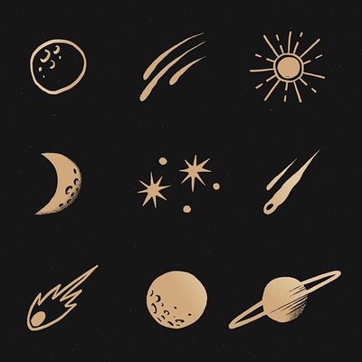 Space Doodles, Gold Vector, Space Icons, Gold Galaxy, Earth Design, Leaf Background, Doodle Illustration, Pink Abstract, Geometric Background