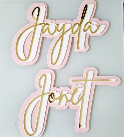 Cute Name Signs, Acrylic Nursery, Custom Name Sign, Cute Names, Locker Room, Name Sign, Gold Mirror, Plaque Sign, Name Signs