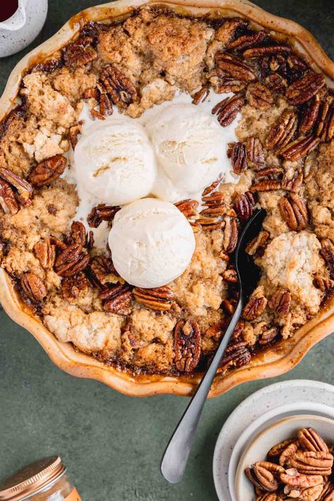 Biscuit Cobbler, Sweet Potato Pound Cake, Pecan Pie Cobbler, Cobbler Crust, Southern Pecan Pie, Pecan Cobbler, Pecan Pie Easy, Cobbler Topping, Pecan Pie Filling