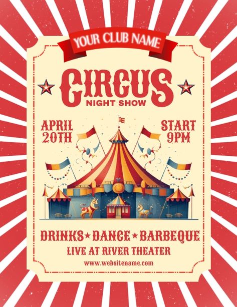 74  Free Templates for 'Circus party invite' Carnival Poster Design, Circus Flyer, Circus Party Invitations, Carnival Poster, Circus Invitations, Carnival Design, Circus Design, Summer Carnival, Carnival Posters