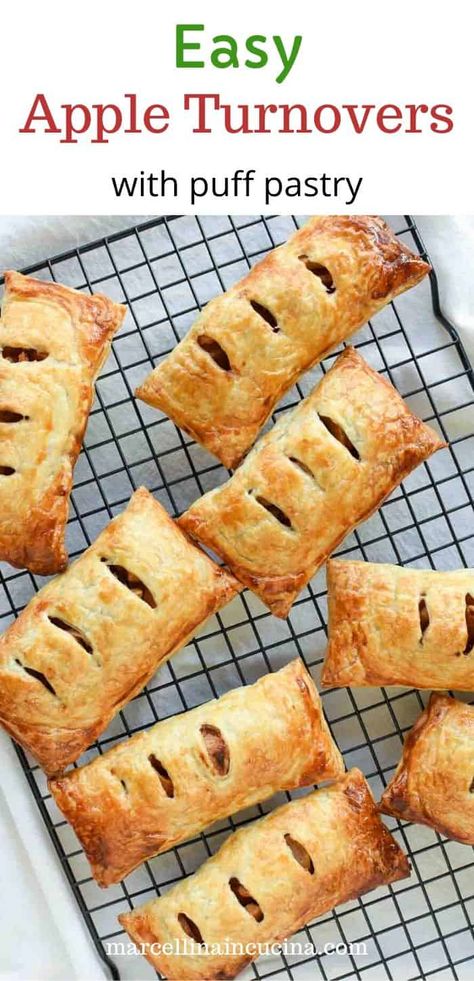 Apple Blossom Puff Pastry, Apple Pie Turnovers Puff Pastries, Apple Turnover Puff Pastry, How To Make Apple Turnovers, Apply Pie Recipe Easy, Puff Pastry With Pie Filling, Things To Make With Pie Filling, Apple Pie Bites Puff Pastry, Apple Pie Pastries