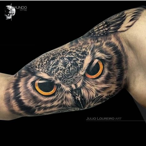 Owl Tattoo Back, Owl Eye Tattoo, Inside Bicep Tattoo, Realistic Owl Tattoo, Owl Tattoo Drawings, Totem Tattoo, Inner Bicep Tattoo, Animal Tattoo Ideas, Inner Arm Tattoo