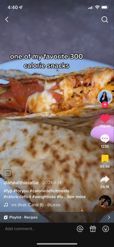 Calorie Deficit Recipes, 300 Calorie Snacks, Low Cal Snacks, Recipes Tiktok, Clean Snacks, Caloric Deficit, No Calorie Snacks, 300 Calories, Calorie Deficit