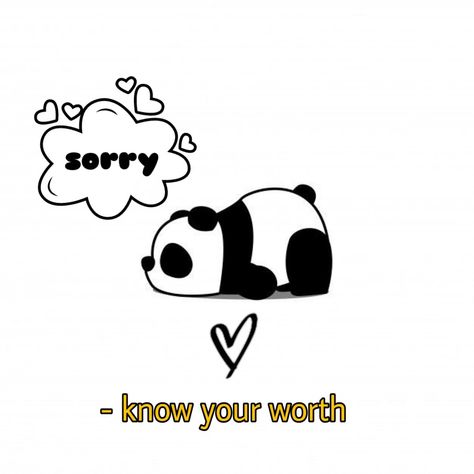 Cute Sorry Doodle, Sorry Drawing Cute, Sorry Doodle, Love Panda, Animal Doodles, Panda Love, Drawing Stuff, Saying Sorry, Simple Doodles