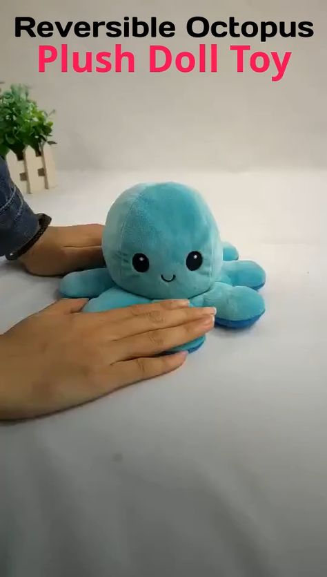 Flip Octopus Plush, Octopus Stuffed Animal, Free Gift Idea, Octopus Plush, Plush Pattern, Toy Doll, Marine Animals, Diy Crafts Videos, Cute Plush