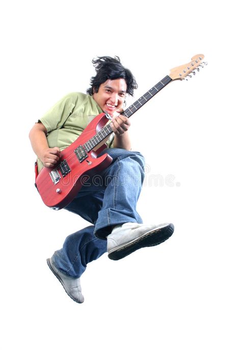 Rock Star. Young guy jumping with guitar , #Sponsored, #Young, #Star, #Rock, #guitar, #jumping #ad Shredding Guitar Pose, Rock Poses Reference, Guy With Guitar Reference, Musician Reference Pose, Rock Star Reference, Dynamic Rockstar Pose, Rock Star Pose Reference, Dynamic Poses Reference Guitar, Poses Guitar