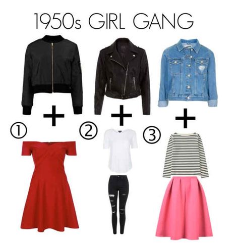 50s Day Spirit Week Girl, Throw Back Outfits Spirit Week, 50s Outfits Spirit Week, 50s Biker, Girl Greaser Outfit, Sock Hop Outfits, Throwback Thursday Outfits, Decades Outfits, Greaser Outfit