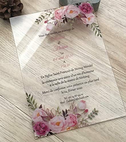 Pink Flroral Acrylic Wedding Invitation,Free Design Acrylic Invitations,Laser Cut Wedding Invitation Cards,Roses Tran... Elegant Wedding Save The Dates, Resin Wedding Invitation, Acrylic Menu Cards, Acrylic Cards, Acrylic Invites, Barbie Invitations, Amazon Wedding, Acrylic Wedding Invitation, Pink Quince