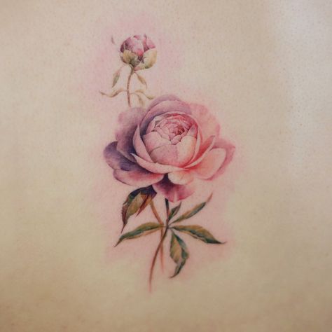 24 Tattoos That Highlight Femininity Better Than a Little Black Dress Mucha Tattoo, Peony Flower Tattoos, Watercolor Rose Tattoos, Pink Rose Tattoos, Beautiful Flower Tattoos, Shoulder Tattoos, Peonies Tattoo, Tattoo Designs And Meanings, Tat Ideas