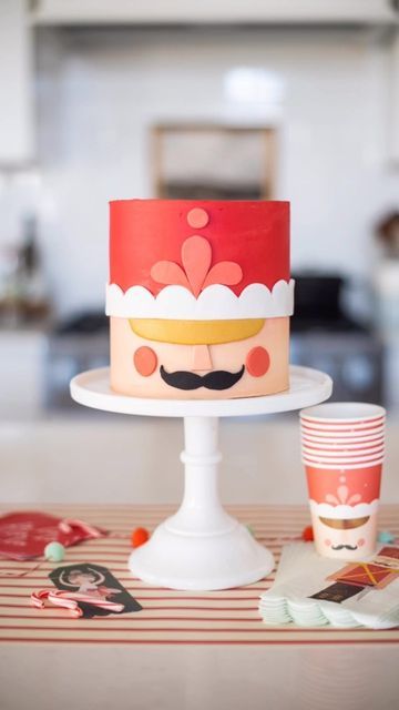 Courtney Rich on Instagram: "Mostly buttercream with a little fondant for the details. Might be one of my faves to date ❤️ Shoutout to @mymindseyeinc for the inspo! #cakebycourtney #cakes #cake #cakedecorating #cakedesign #cakesofinstagram #christmas #nutcracker #christmascake" Modern Christmas Cake, Cake Decorating Ideas Christmas, Christmas Cake Design, Fondant Christmas Cake, Christmas Birthday Cake, Mini Christmas Cakes, Cake Design Ideas, Christmas Themed Cake, Fondant Cake Designs