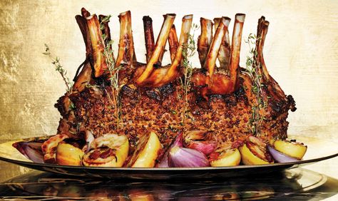 Crown Roast of Pork with Lady Apples and Shallots Recipe Crown Roast Of Pork, Crown Roast, Rack Of Pork, Shallot Recipes, Pork Shoulder, Meat Cuts, Pork Dishes, Pork Roast, Learn To Cook