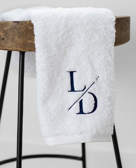 If monogrammed towels are wrong, we don't ever want to be right.🤍 Make your mark with our brand new Hemingway Monogrammed Towels, available in over 20 different stitch colours. Embroidery Towels Bath, Monogrammed Towels, Towel Embroidery Designs, Monogrammed Hand Towels, Navy Embroidery, Monogram Towels, Towel Embroidery, Gray Towels, Powder Rooms