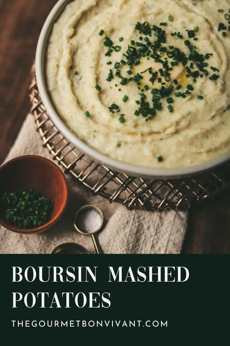 Boursin mashed potatoes are the perfect hack for taking your favorite side dish to a new level. The flavors help to make this dish a classic. Boursin Mashed Potatoes, Healthy Mashed Potatoes, Creamy Mashed Potatoes Recipe, Creamy Mash, Potato Ricer, Creamed Potatoes, Making Mashed Potatoes, Mashed Potato Recipes, Creamy Mashed Potatoes