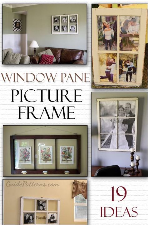 Pictures In Window Panes, Window Pane Pictures, Old Door Ideas, Window Pane Picture Frame, Diy Window Frame, Window Photo Frame, Window Frame Crafts, Door Picture Frame, Old Door Decor