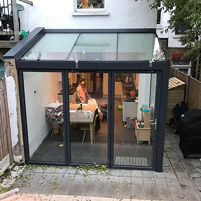 Bespoke Glass Structures Small Glass Extension, Glass Roof Extension, Glass Box Extension, Small Conservatory, Small House Extensions, Lean To Conservatory, Conservatory Extension, Conservatory Kitchen, Conservatory Design