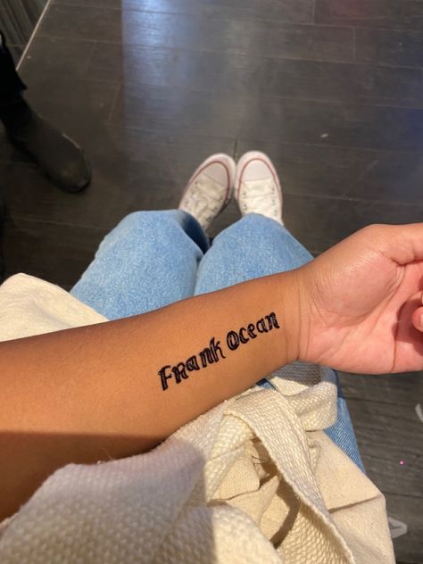 Frank Ocean Tattoo, Ocean Tattoos, Frank Ocean, Tattoo Quotes, Tatting, Piercings, Tattoos