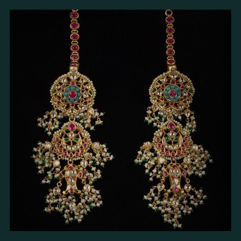 Traditional chandbali earrings embellished with uncut diamonds, turquoise, rubies and pearls. #Sabyasachi #ThePakeezahCollection #SabyasachiJewelry #TheWorldOfSabyasachi For all jewellery related queries, kindly contact sabyasachijewelry@sabyasachi.com Jewellery Traditional, Sabyasachi Mukherjee, Rajputi Jewellery, Inexpensive Jewelry, Sabyasachi Jewellery, Online Gold Jewellery, Chandbali Earrings, Antique Jewelry Indian, Indian Jewellery Design Earrings