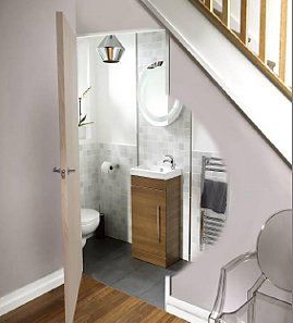 Cloakroom Splashback Ideas | Ideas For Decorating Your Cloakroom Understairs Toilet, تحت الدرج, Coastal Bathroom Design, Bathroom Under Stairs, White Bathroom Designs, Downstairs Toilet, Small Toilet, Coastal Bathrooms, Toilet Design