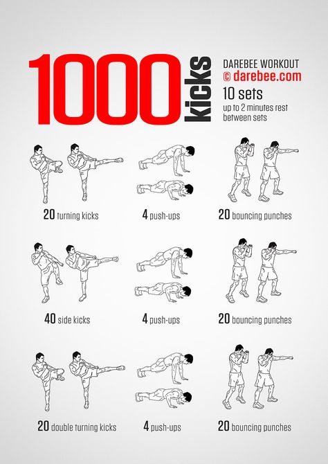 1000 Kicks Workout Fighter Workout, Boxing Training Workout, Superhero Workout, Mma Workout, Trening Sztuk Walki, Kickboxing Workout, Martial Arts Techniques, Martial Arts Workout, Martial Arts Training