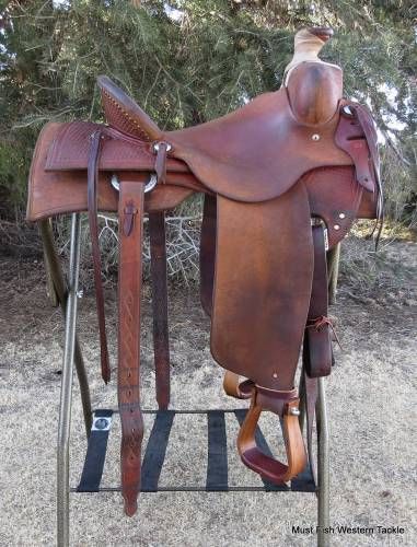 Handmade 15" REMMEL MOSIMANN Cowboy Saddle for Sale - For more information see ad # 30013 on www.RanchWorldAds.com Barrel Saddles For Sale, Used Saddles For Sale, Cowboy Saddle, Western Show Saddle, Saddles For Sale, Ranch Horses, Wade Saddles, Endurance Saddles, Western Trail Saddle