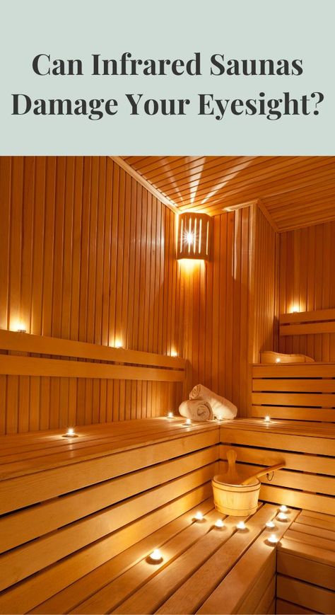 The risk of damage to your eyes is low, but you should use protection while in an infrared sauna. Here's what you should do. Home Sauna Infrared, Infrared Sauna Benefits Therapy, Near Infrared Sauna, Best Infrared Sauna, Home Infrared Sauna Be Vivid You, Sunlighten Infrared Sauna, Infrared Sauna Benefits, Sauna Lights, Sauna Kits