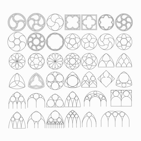 Gothic Architecture Drawing, Gothic Tracery, Gothic Elements, Dibujo Simple, Gothic Windows, Gothic Pattern, Cathedral Architecture, Gothic Tattoo, Gothic Design