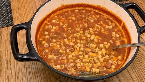 Pasta e Fagioli with Ham Recipe | Allrecipes Recipe With Ham Bone, Soup Recipe With Ham, Ham Bone Recipes, Recipe With Ham, Pasta Fagioli Soup Recipe, Ground Beef Breakfast, Pasta Fagioli Recipe, Pasta Fagioli Soup, Traditional Pasta